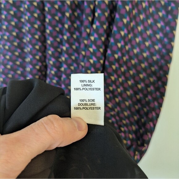Ramy Brook 100% Silk Printed Eloise Mini Dress Triangle Geo Purple S Small - Picture 6 of 6